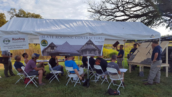 Slate Roofing Contractors at the International Preservation Trades Workshops in Lancaster, PA Slate Roofing Contractors at the International Preservation Trades Workshops in Lancaster, PA