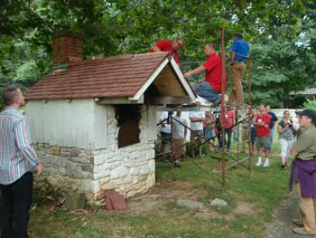 Short Slate bake oven roof at the Slate Roofing Contractors Association 2011 Conference